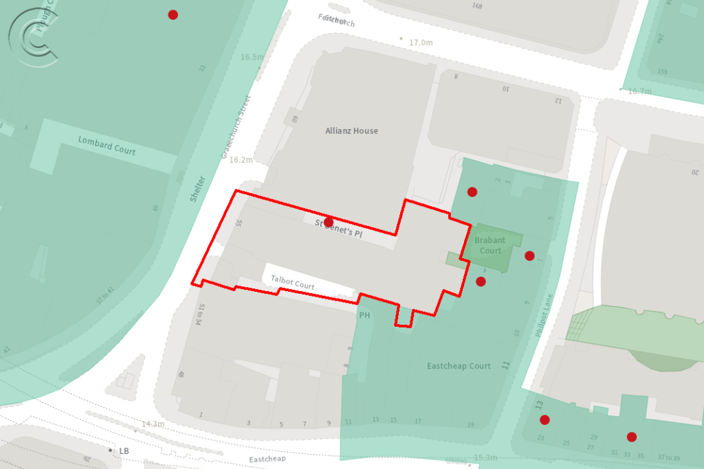 55 Gracechurch Street site map