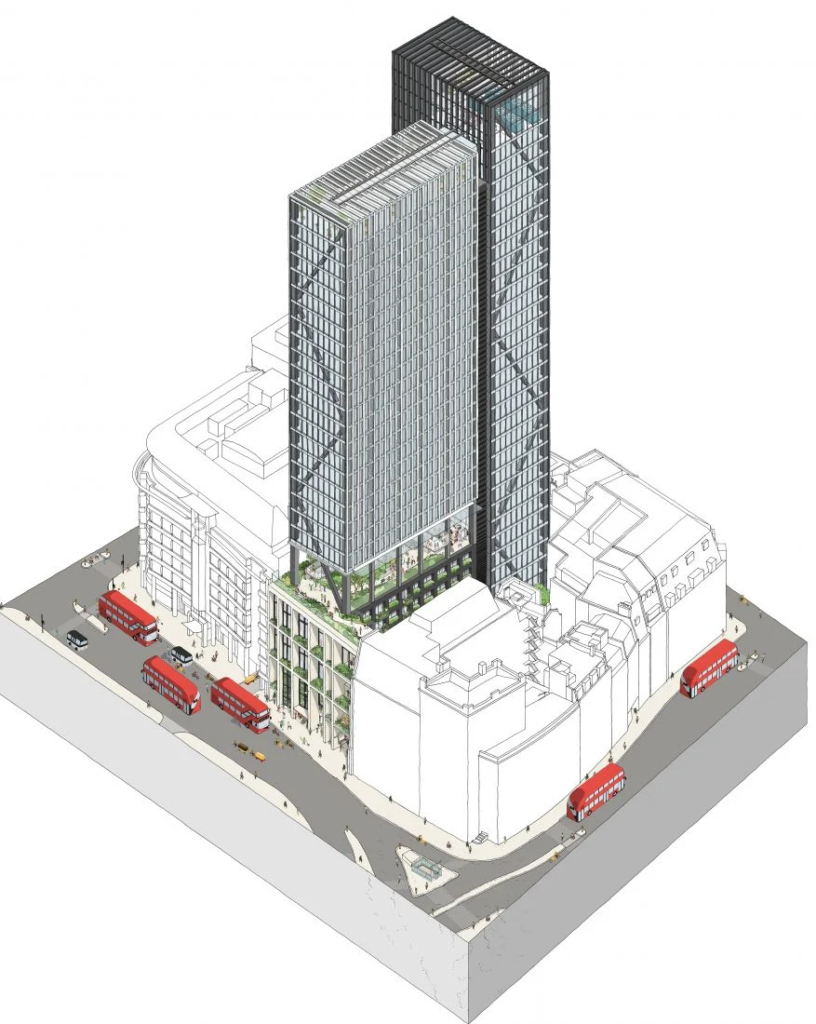 Architects drawing of proposed 55 Gracechurch Street